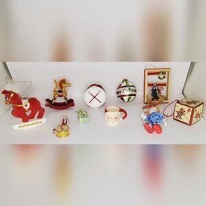 Vintage , MCM Festive Christmas Ornament Set - 10 Ornaments from 50's and 60's